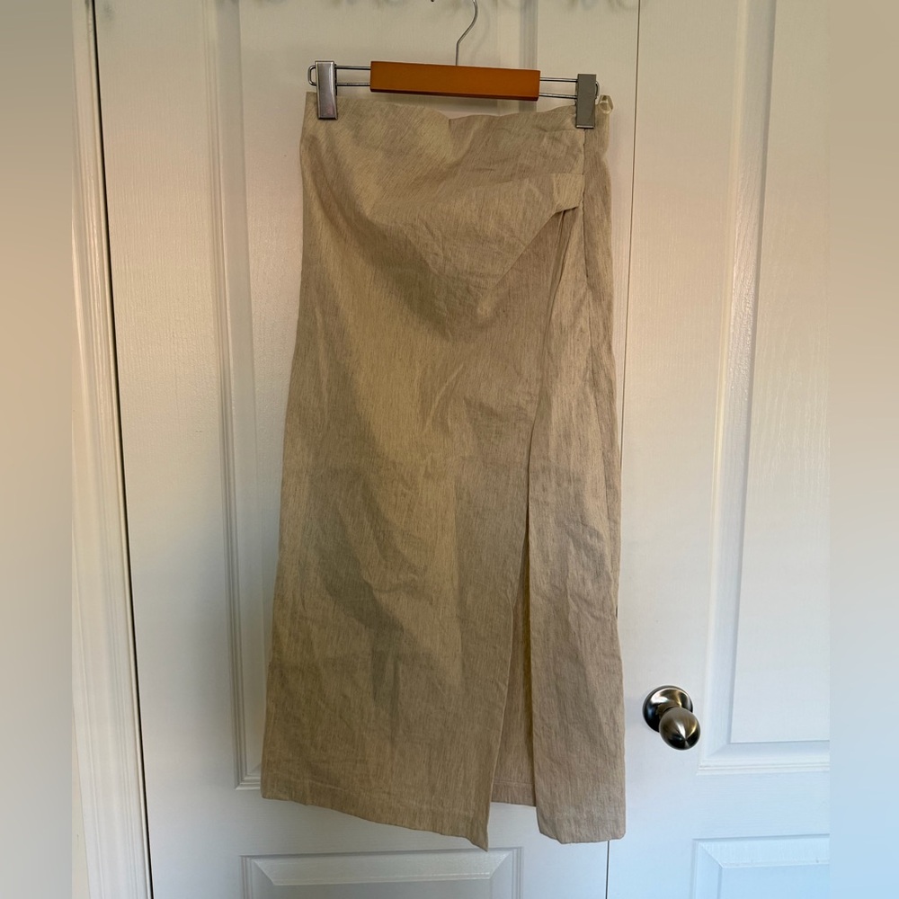 Zara Beige Wrap Pencil Skirt - Size M